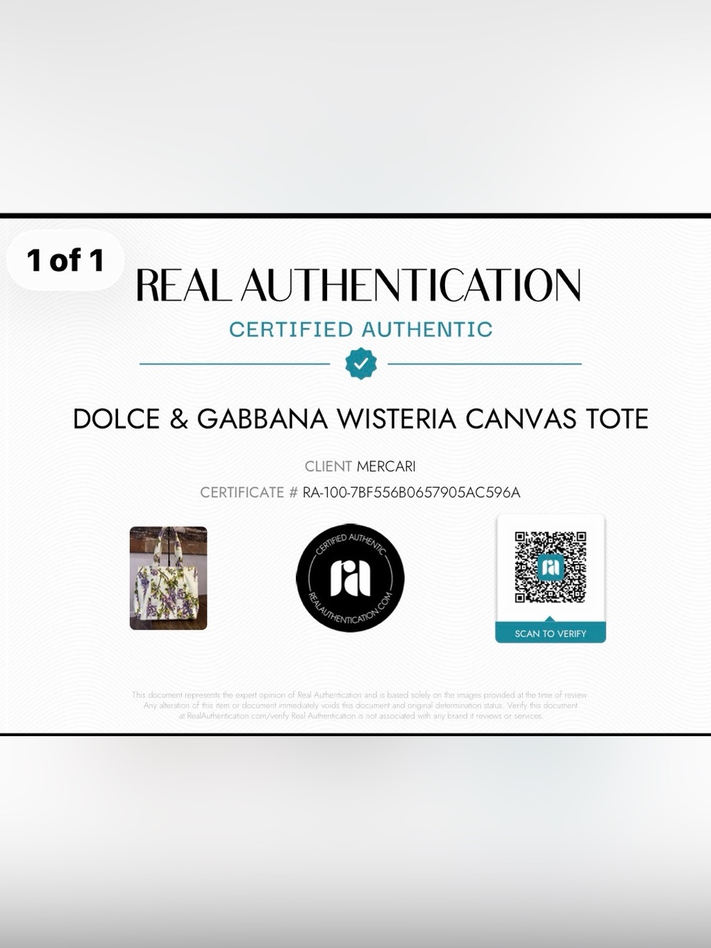 Dolce & Gabbana Wisteria Print Canvas Tote Bag - Picture 9 of 9
